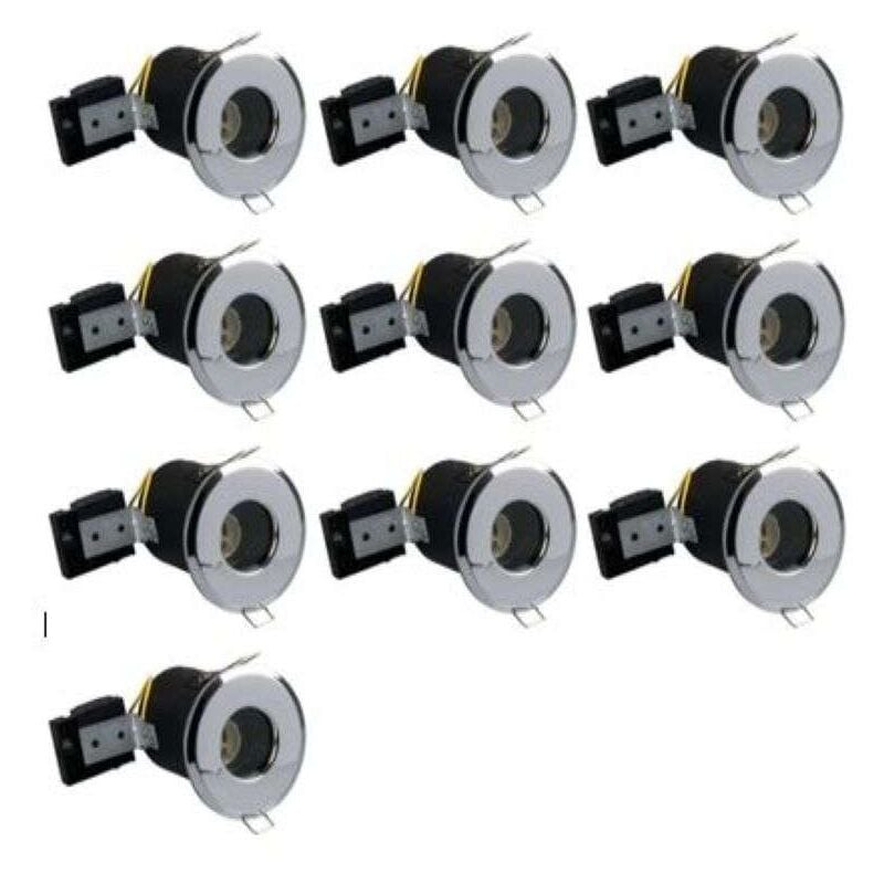 foto del prodotto optonica lotto di 10 supporti rt2012 impermeabili ip65 bbc fissi in alluminio cromato 73mm