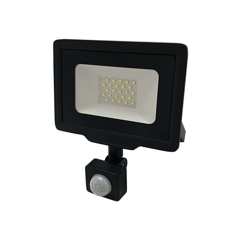 foto del prodotto optonica luce led nera 20w 100w a detector ip65 1600lm white day 6000k