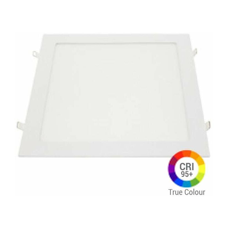 foto del prodotto optonica plafoniera led quadrata 24w extra piatta da incasso irc95 bianco caldo 2700k