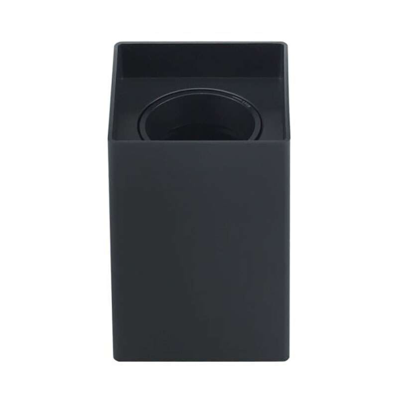 foto del prodotto optonica plafoniera superficie quadrata gu10 mr16 80mm con testa inclinabile nera max 10w