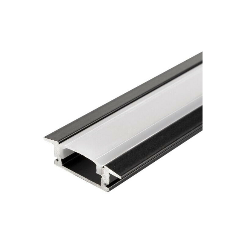 foto del prodotto optonica profilo 2m alluminio nero fine altezza 7mm diffusore bianco