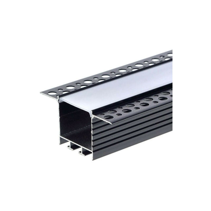 foto del prodotto optonica profilo 2m per diffusore nero entiler bianco per nastro led