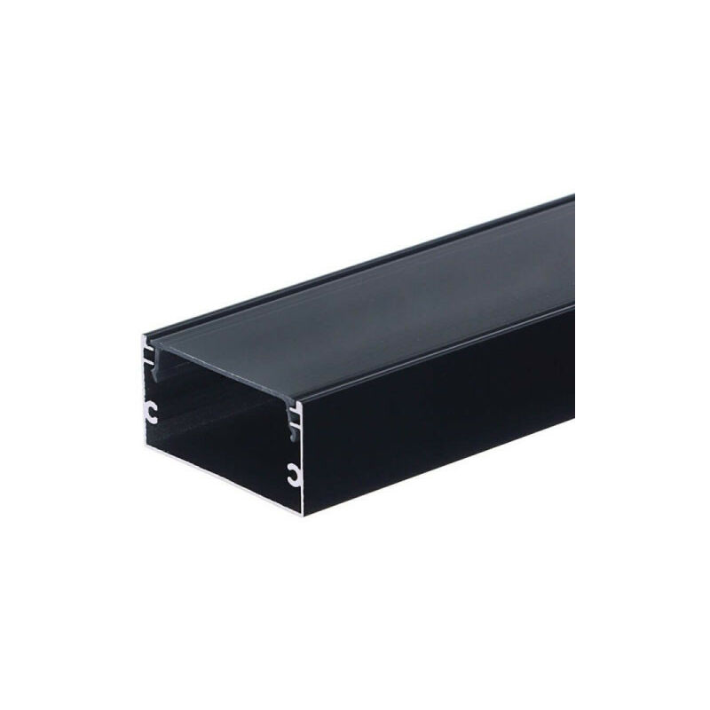 foto del prodotto optonica profilo alluminio diffusore nero grande 40mm x h20mm per nastro led 2m