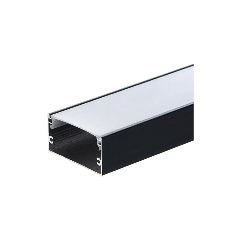 foto del prodotto optonica profilo alluminio nero diffusore bianco l40mm x h20mm x 2m