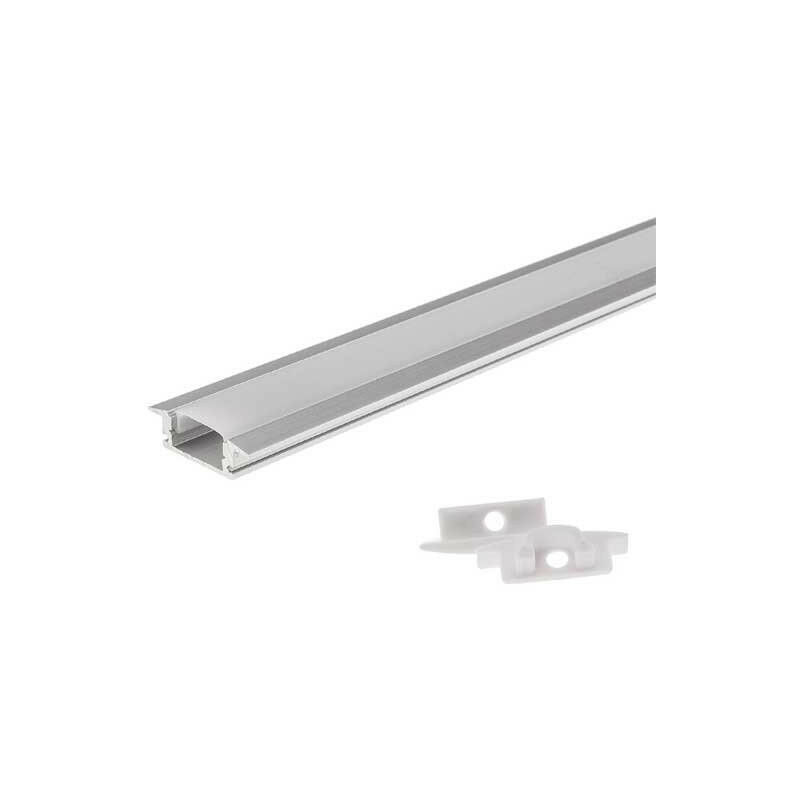 foto del prodotto optonica profilo diffusore in alluminio grigio altezza 7mm per nastro led 2m