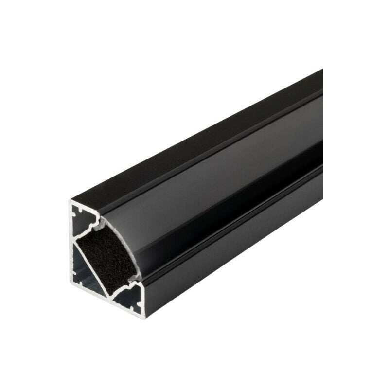 foto del prodotto optonica profilo diffusore nero per angolo 45 per nastro led 2m