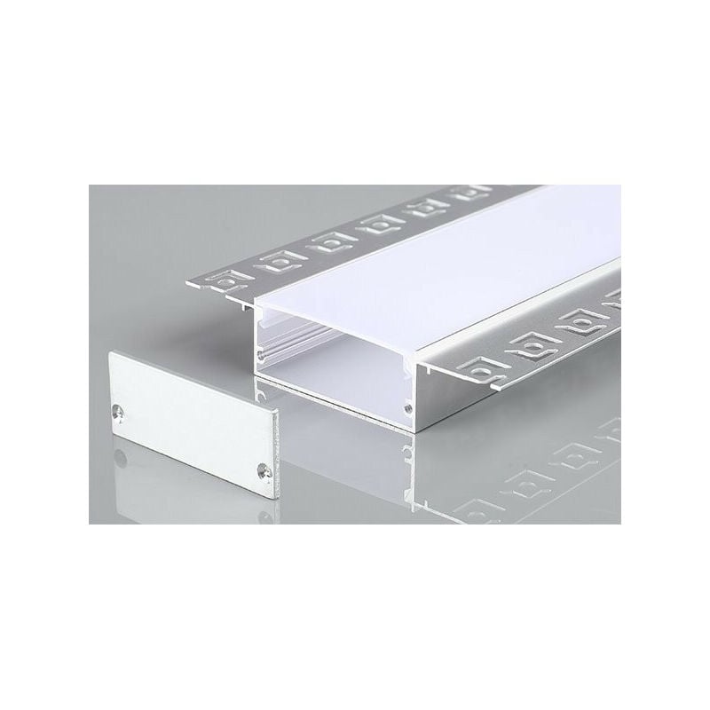 foto del prodotto optonica profilo in alluminio da rivestire con diffusore bianco larghezza 96mm x h20mm x 2m