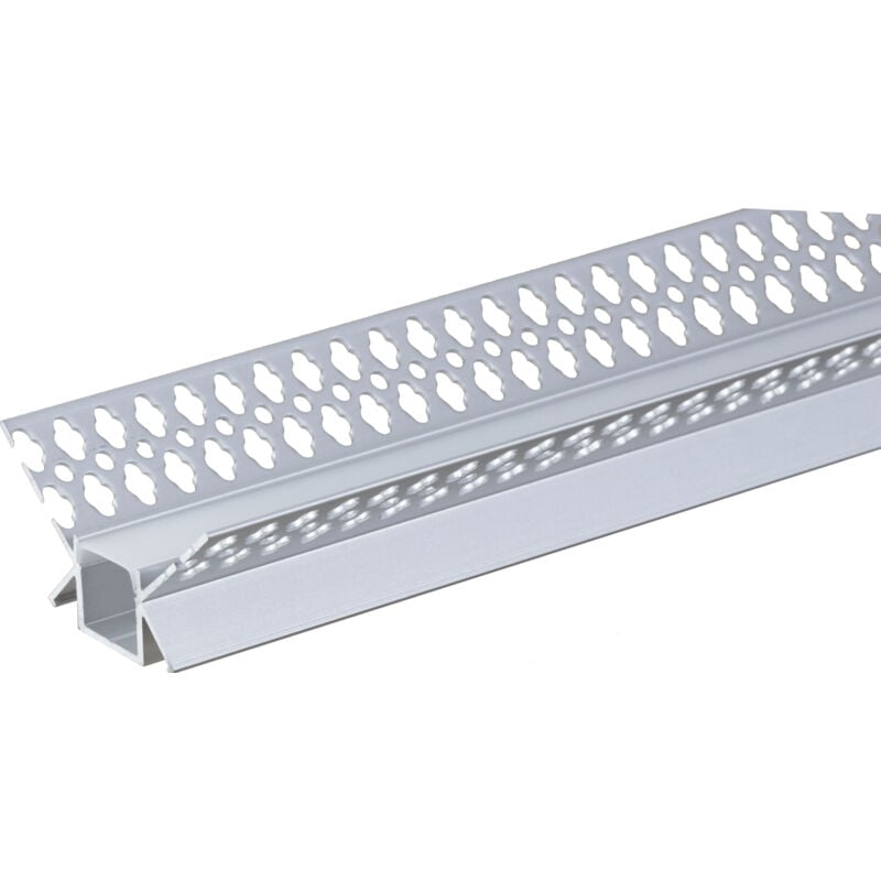 foto del prodotto optonica profilo in alluminio per nastro led grigio bianco 49mm x 28mm lunghezza 2