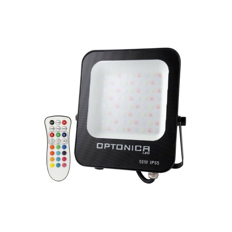 foto del prodotto optonica proiettore led 50w nero ip65 impermeabile 4500lm 250w rgb multicolore