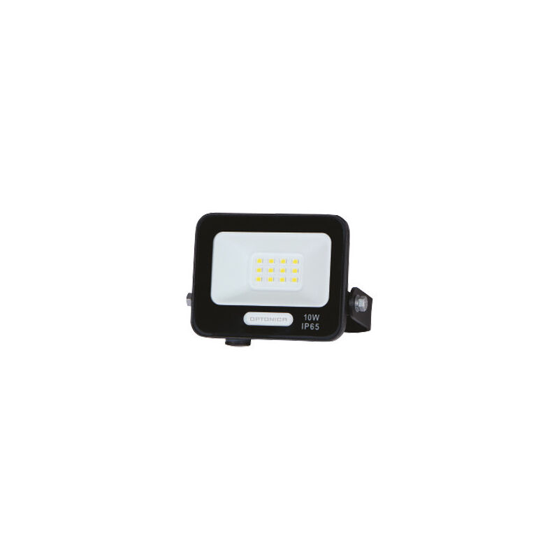 foto del prodotto optonica proiettore led smd 10w 900lm bianco naturale 4000k nero ip65 101.5x98x26mm