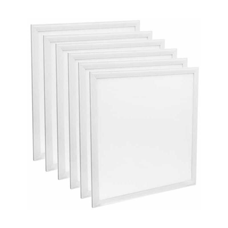 foto del prodotto optonica set da 6 dalles led 36w 210w 3600lm quadrato bianco 595mmx595mm giorno bianco 6000k