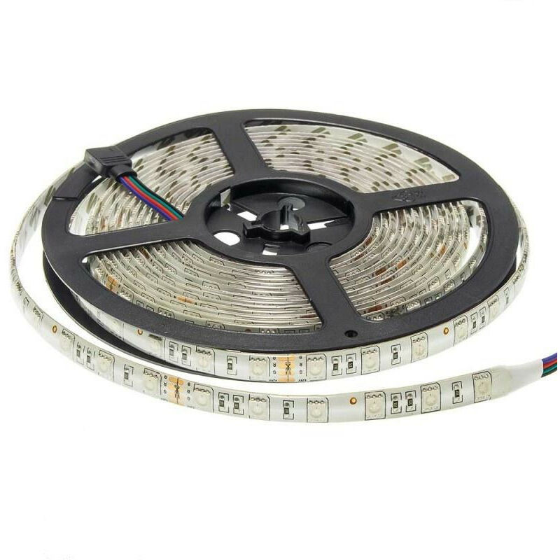 foto del prodotto optonica striscia led waterproof ip54 14.4w m 24v 60led m lunghezza 5m rgb multicolor