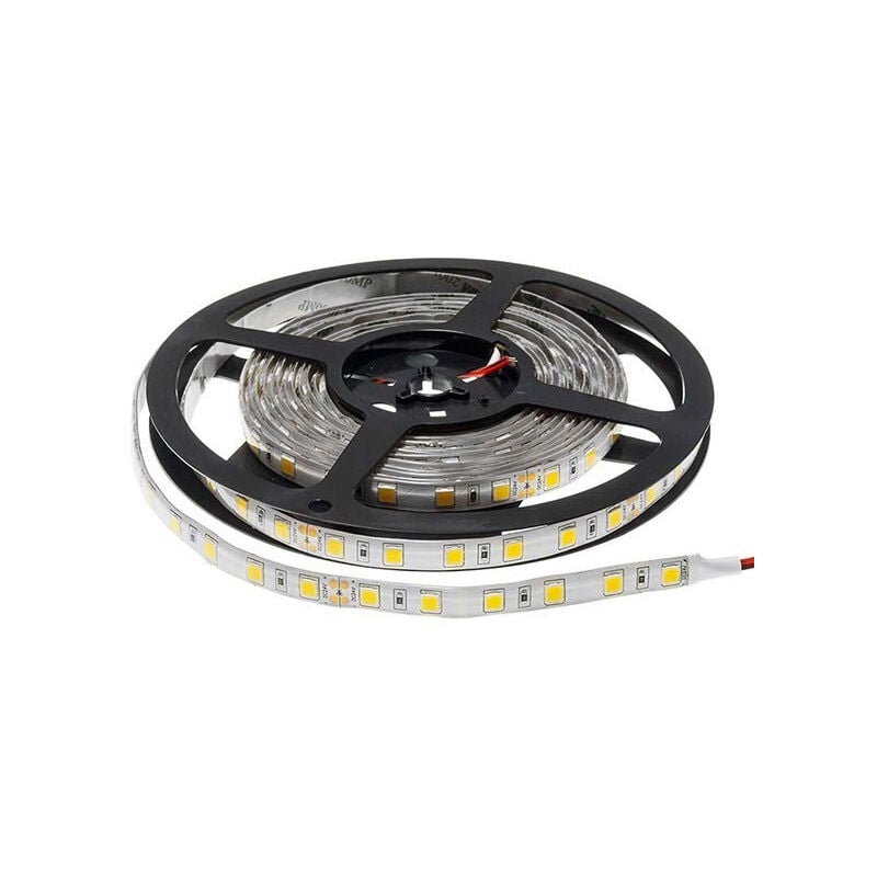 foto del prodotto optonica striscia led waterproof ip65 16w m 24v 60led m lunghezza 5m bianco caldo 2800k