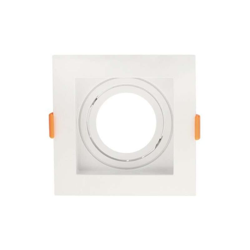 foto del prodotto optonica supporto faretto incasso fisso gu10 mr16 quadrato bianco 102x102mm max 35w