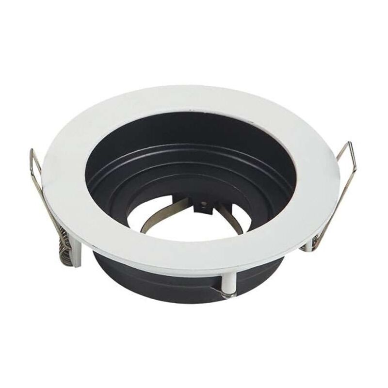 foto del prodotto optonica supporto spot da incasso gu10 mr16 rotondo bianco e nero larghezza 100mm max 35w con testa inclinabile