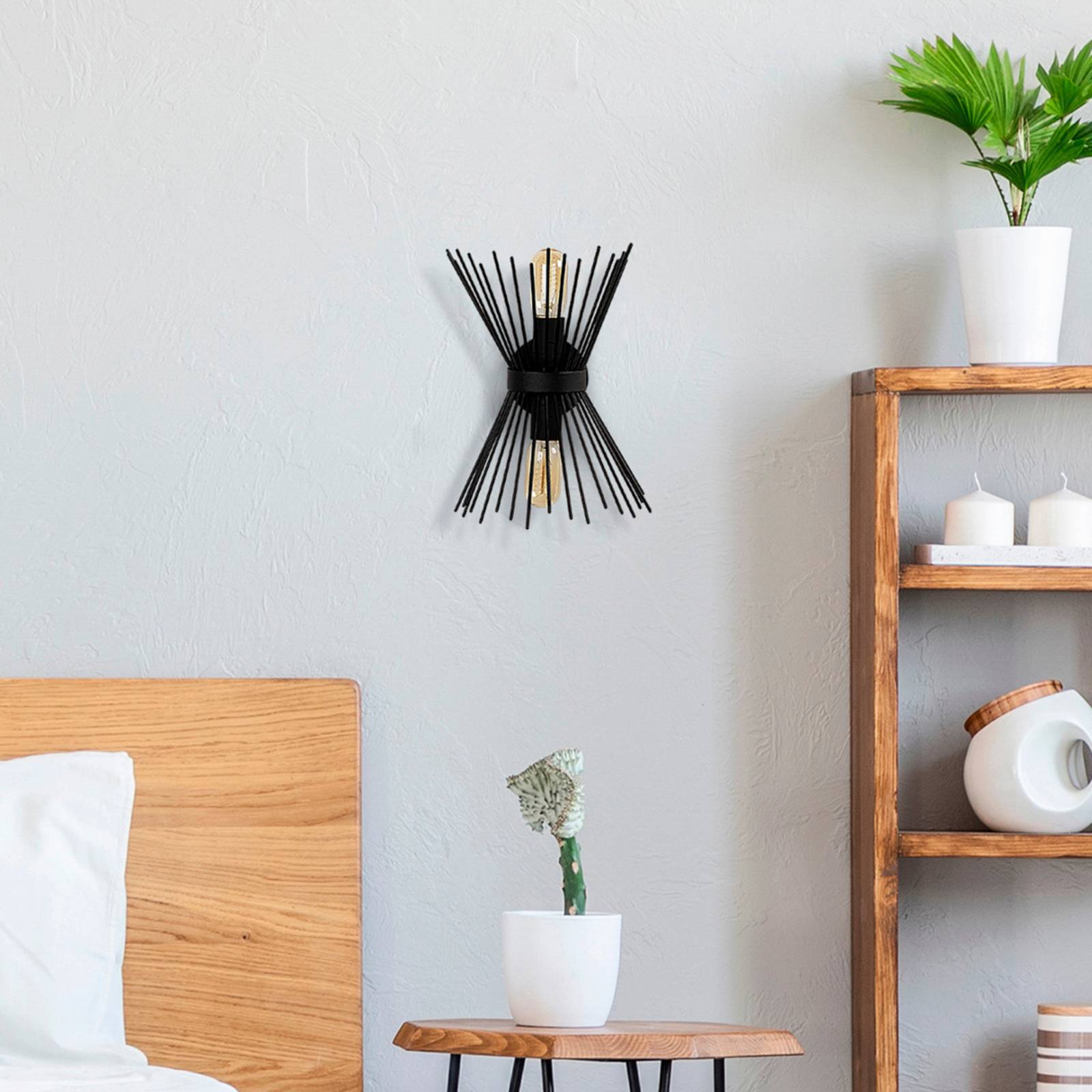 foto del prodotto opviq applique kirpi 3091 up/down larghezza 23cm nero