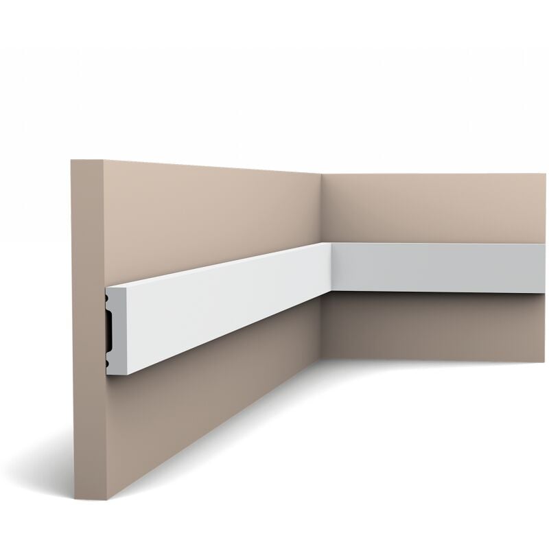 foto del prodotto orac battiscopa decor sx162 axxent square zoccolino cornice parete profilo multifunzione design classico senza tempo bianco 2 m