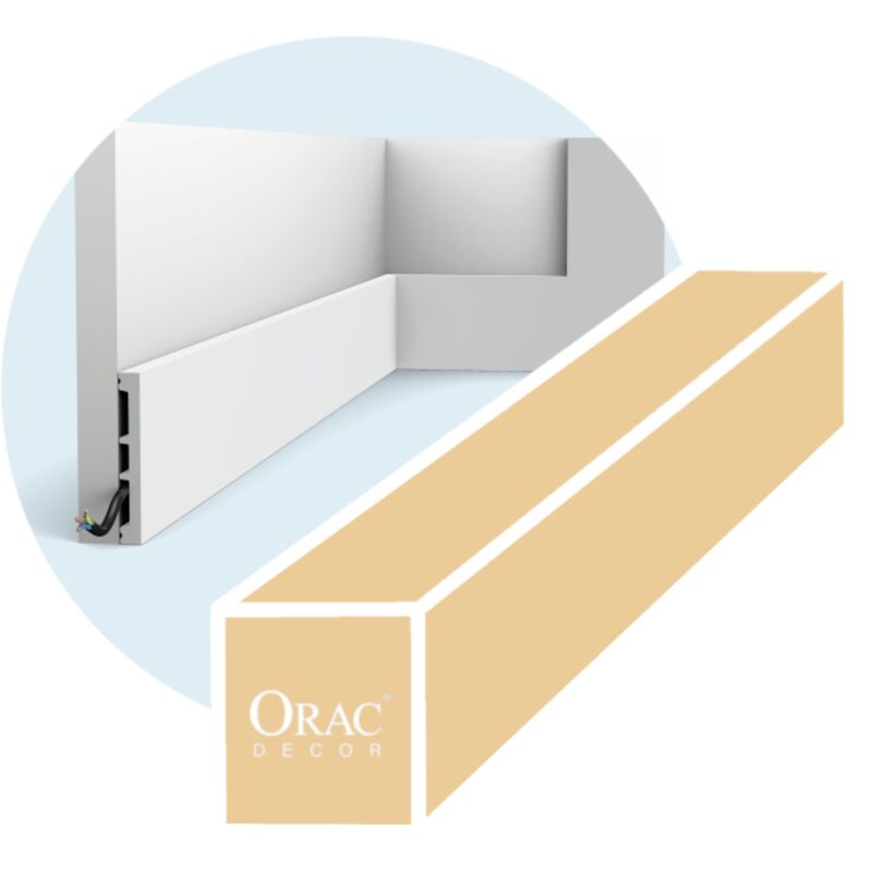 foto del prodotto orac - scatola completa di 52 metri di battiscopas sx163-ral9003