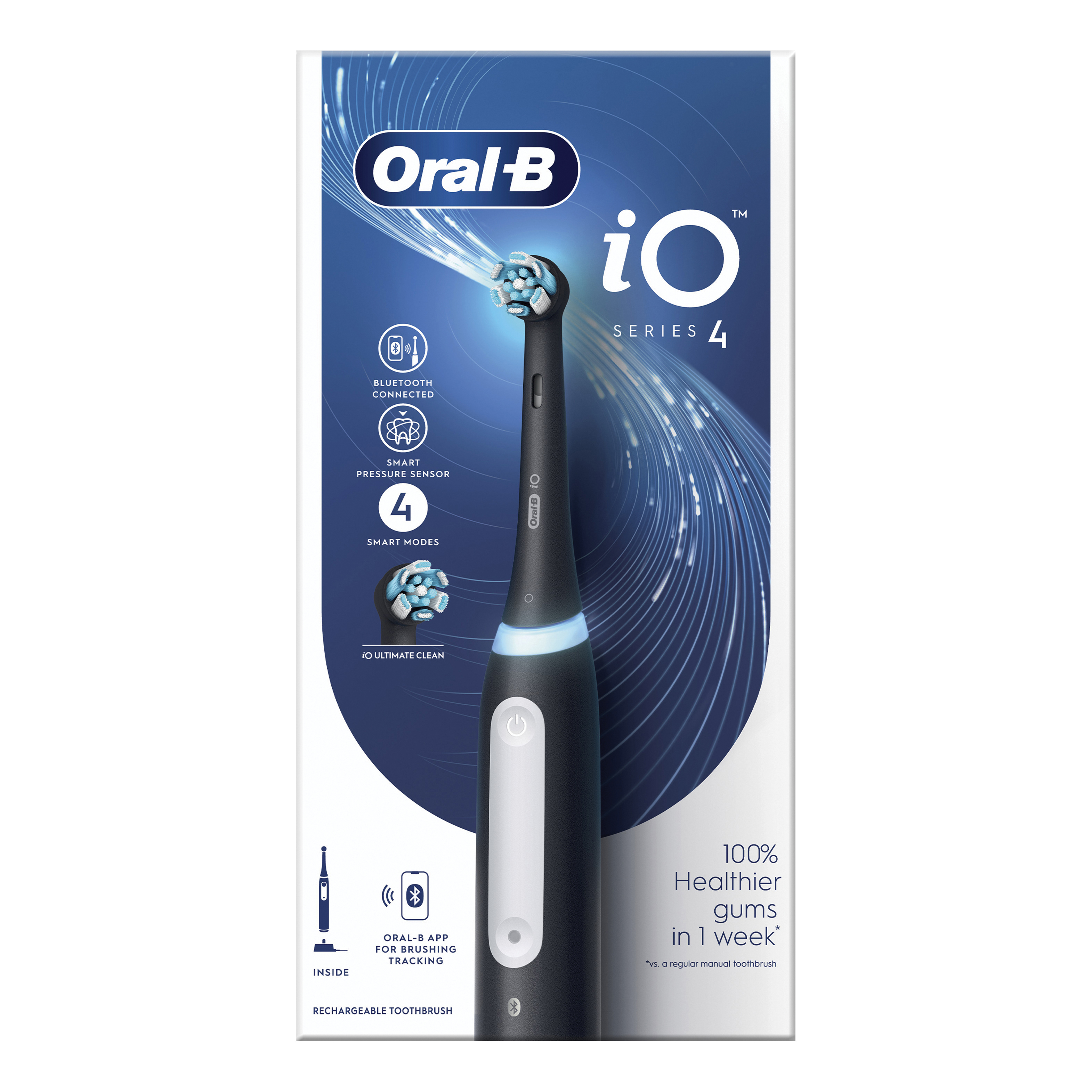 foto del prodotto oral b io 4 spazzolino elettrico ricaricabile nero