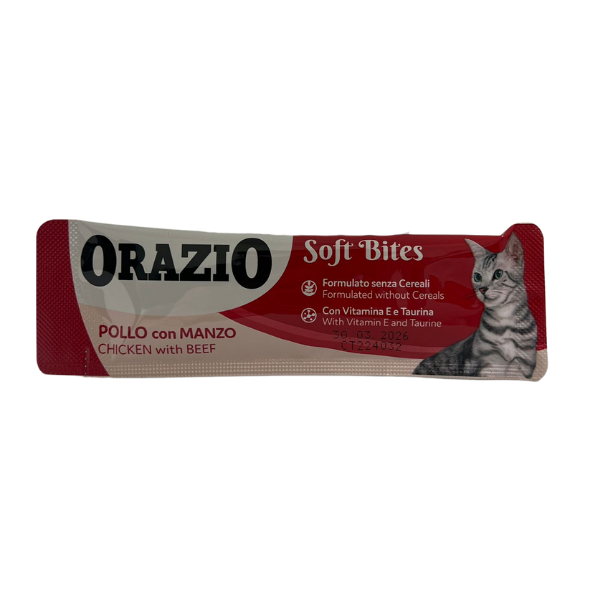 foto del prodotto orazio soft bites snack per gatti 10 gr pollo e manzo 1 ordine scegli lo sconto bzr5 bzr20 200 punti fedelt 
