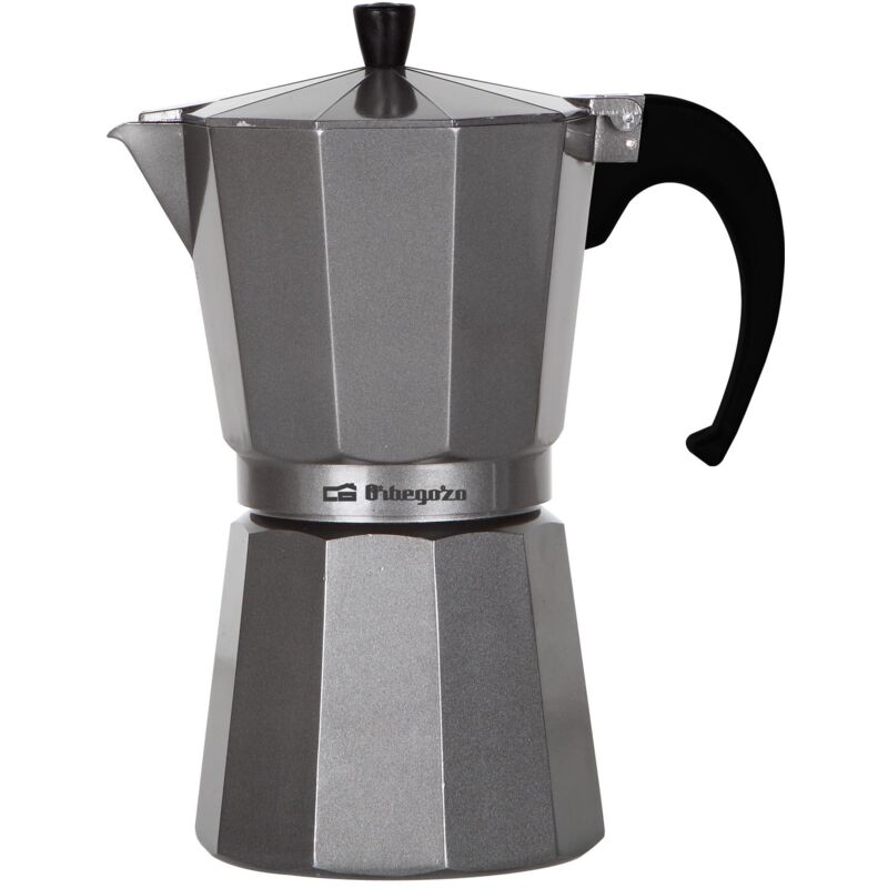 foto del prodotto orbegozo kfs 920, caffettiera 9 tazze, adatta per fornelli a gas, ceramica ed elettrici, manico ergonomico, valvola di sicurezza, alluminio