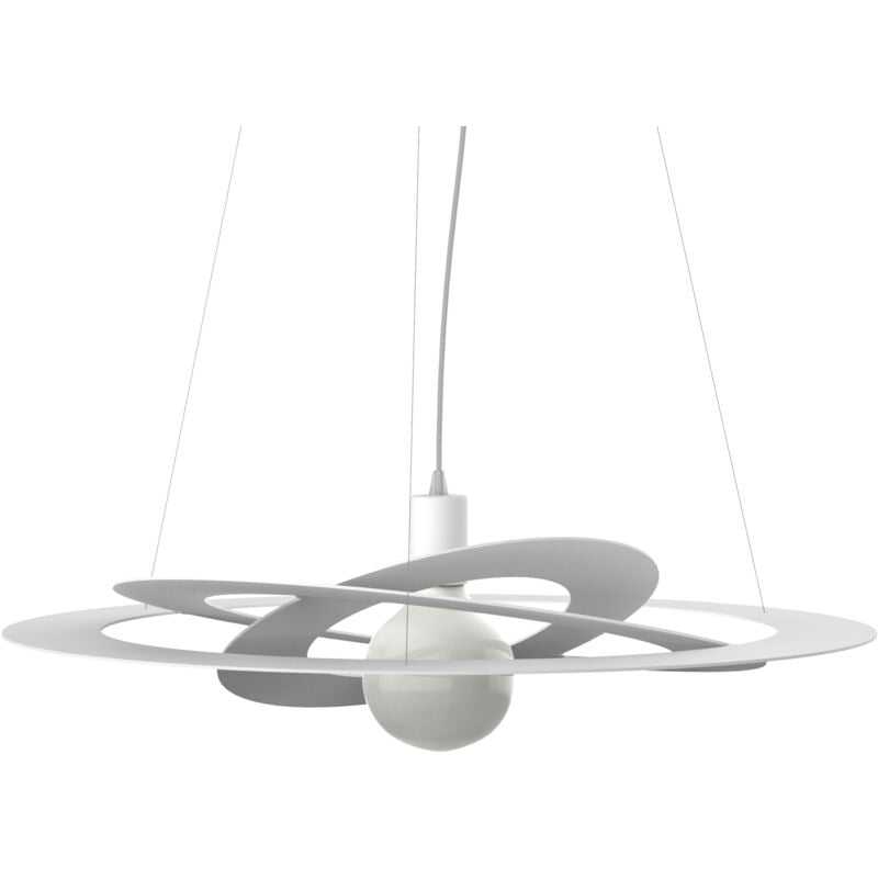 foto del prodotto orbital sospensione, 1x e27, max 42w, metallo, bianco opaco, d.60cm lumicom