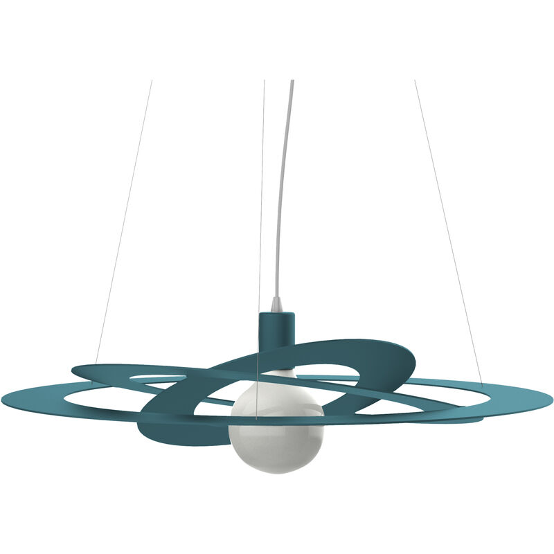 foto del prodotto orbital sospensione, 1x e27, max 42w, metallo, blu mediterraneo, d.40cm lumicom