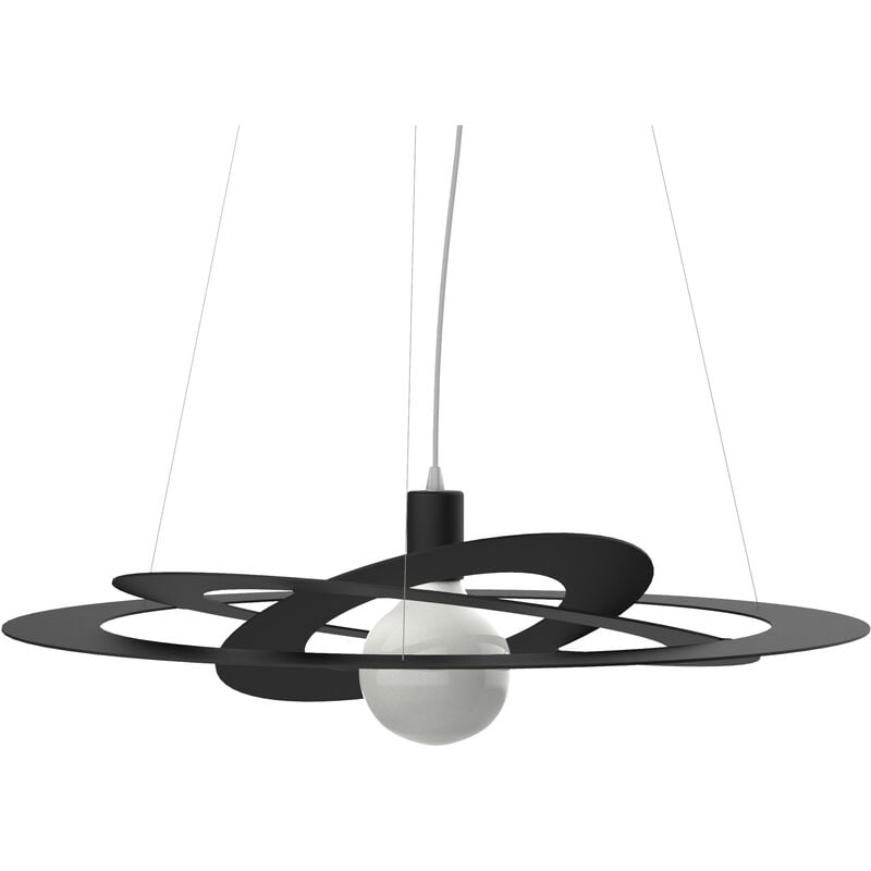 foto del prodotto orbital sospensione, 1x e27, max 42w, metallo, nero opaco, d.60cm lumicom
