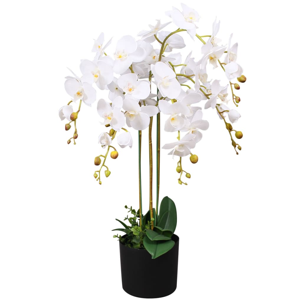 foto del prodotto orchidea artificiale con vaso75 cm bianca