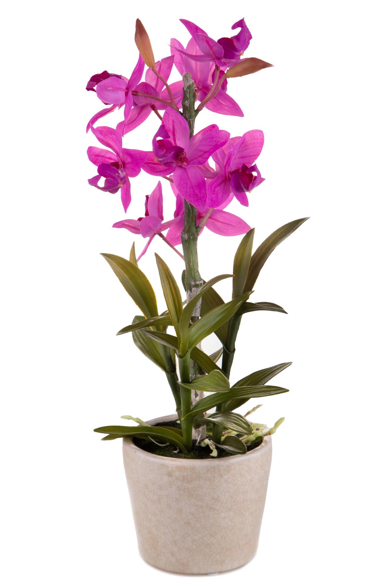 foto del prodotto orchidea artificiali con vaso altezza 43 cm rosa