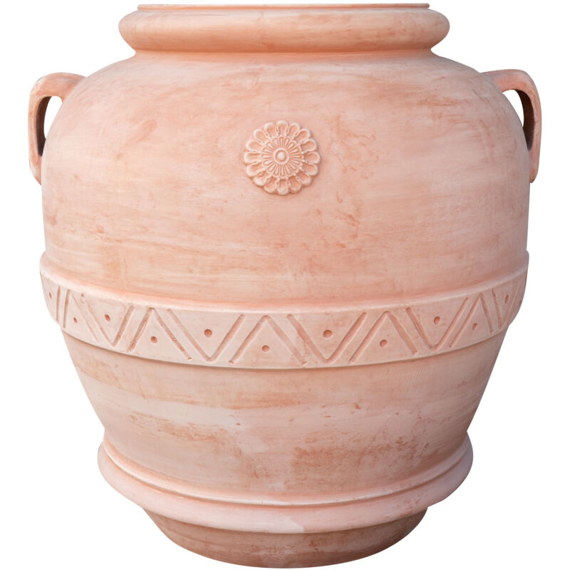 foto del prodotto orcio in terracotta galestro festonato 100 made in italy, interamente fatto a mano