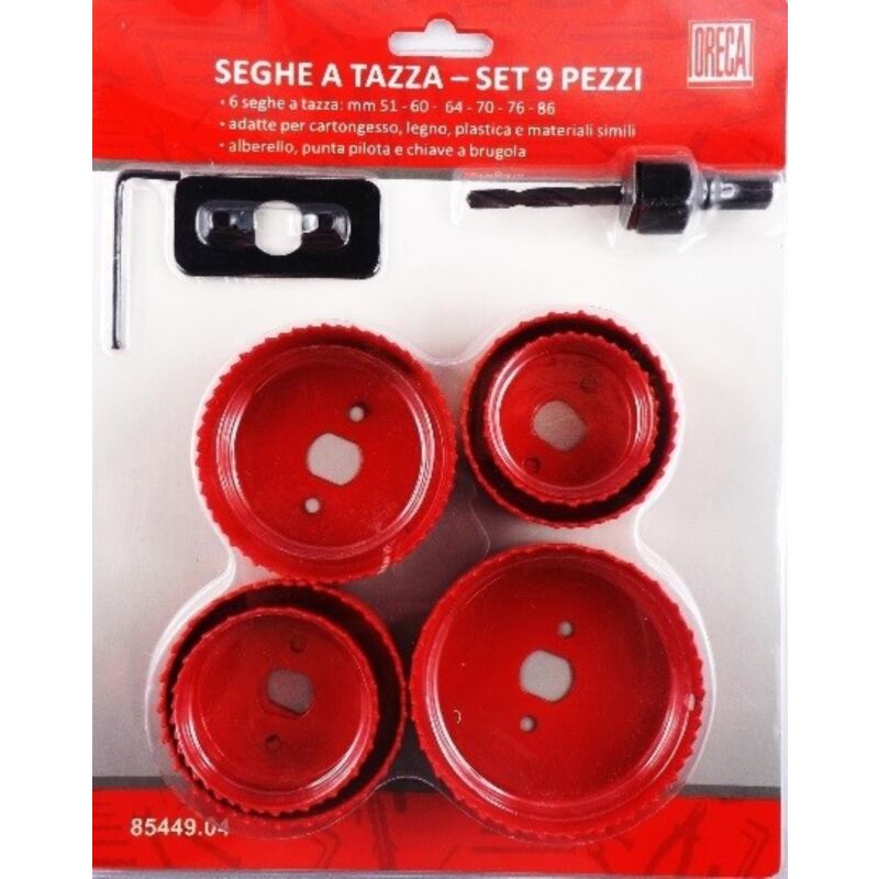 foto del prodotto oreca new set di 6 seghe a tazza acciaio e carbonio 51 60 64 70 76 oreca