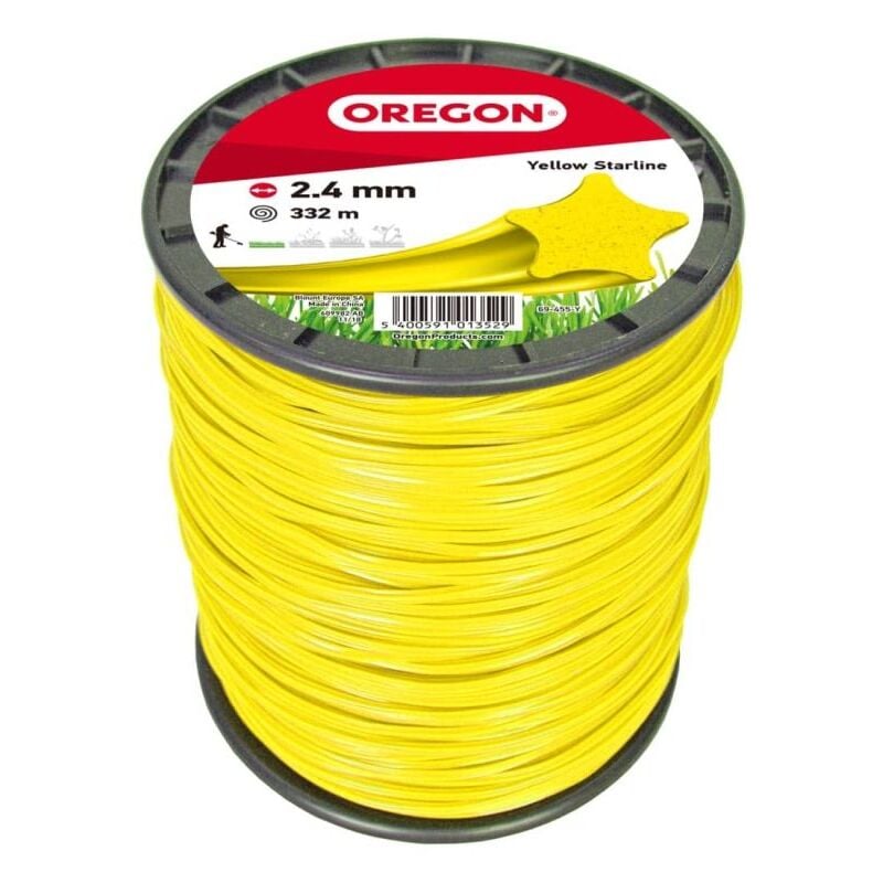 foto del prodotto oregon filo decespugliatore stella nylon giallo 2.4mm 332m 69 455 y