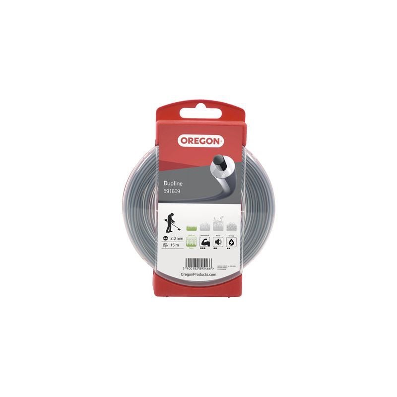 foto del prodotto oregon filo decespugliatore tondo duoline trasparente nero 2.0mm 15m 591609