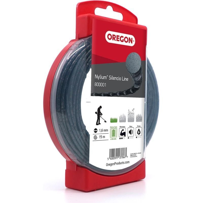 foto del prodotto oregon filo decespugliatore tondo ritorto nylium silencio nero 1.6mm 15m 800001