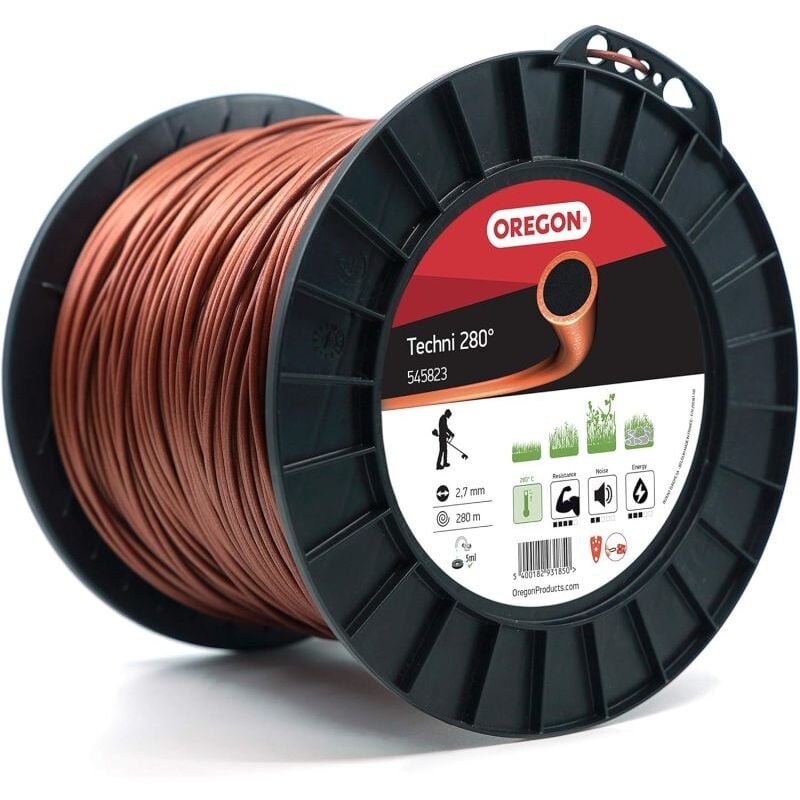 foto del prodotto oregon filo decespugliatore tondo techni 280 marrone nero 2.7mm 280m 545823