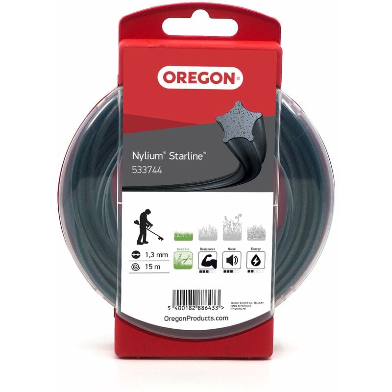 foto del prodotto oregon filo per decespugliatore a forma di stella con 5 bordi taglienti, in nylon professionale arricchito con particelle di alluminio, 1,3 mm 15