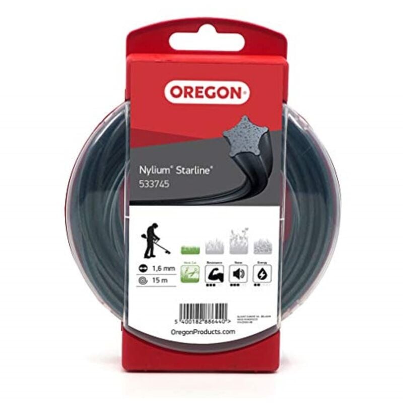 foto del prodotto oregon filo per decespugliatore a forma di stella con 5 bordi taglienti, in nylon professionale arricchito con particelle di alluminio, 1,6 mm 15