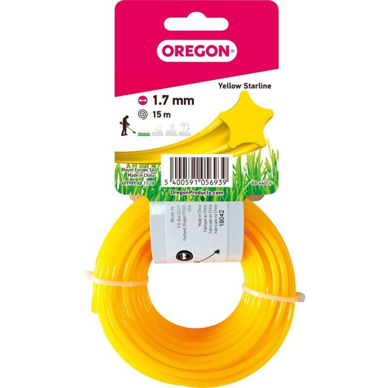 foto del prodotto oregon filo per decespugliatore a forma di stella con 5 bordi taglienti in nylon professionale, per una finitura pulita, adatto a tutti i