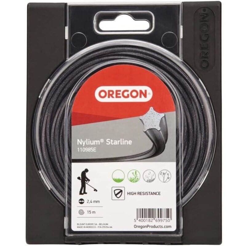 foto del prodotto oregon filo per decespugliatore etoile nylium starline nero 2.4mm 15m 110985e
