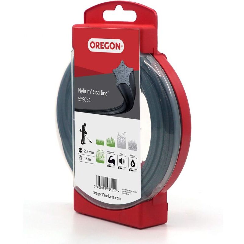 foto del prodotto oregon filo per decespugliatore etoile nylium starline nero 2.7mm 15m 559054