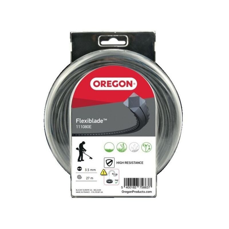 foto del prodotto oregon filo per decespugliatore lama flexi quadrata nero grigio 3.5mm 27m 111084e