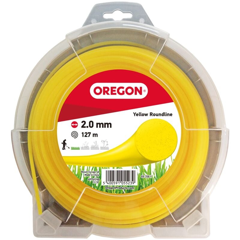 foto del prodotto oregon filo per decespugliatore rotondo in nylon resistente, adatto per erba alta, rifiniture e vegetazione fitta, compatibile con numerosi marchi,