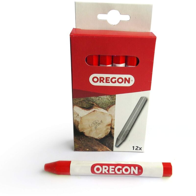 foto del prodotto oregon multi surface marking crayon confezione da 12 pastelli professionali con struttura antiscivolo a 6 lati, scrivono su legno, metallo,