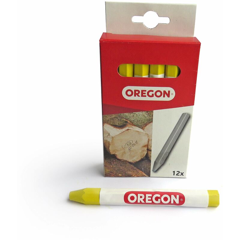 foto del prodotto oregon multi surface marking crayon confezione da 12 pastelli professionali con struttura antiscivolo a 6 lati, scrivono su legno, metallo,