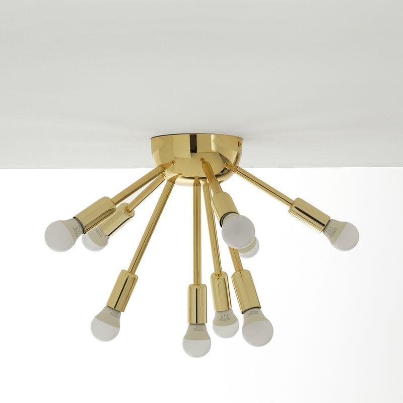 foto del prodotto oresteluchetta lampadario in acciaio verniciato oro lucido cm. .38 h.29