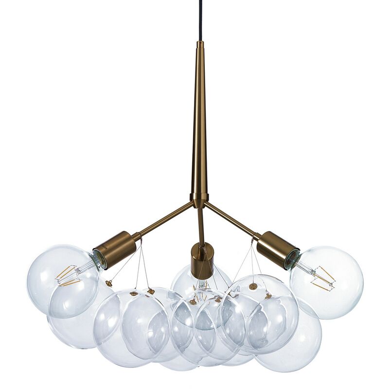 foto del prodotto oresteluchetta lampadario in metallo verniciato ottone anticato opaco cm. .60 h.60