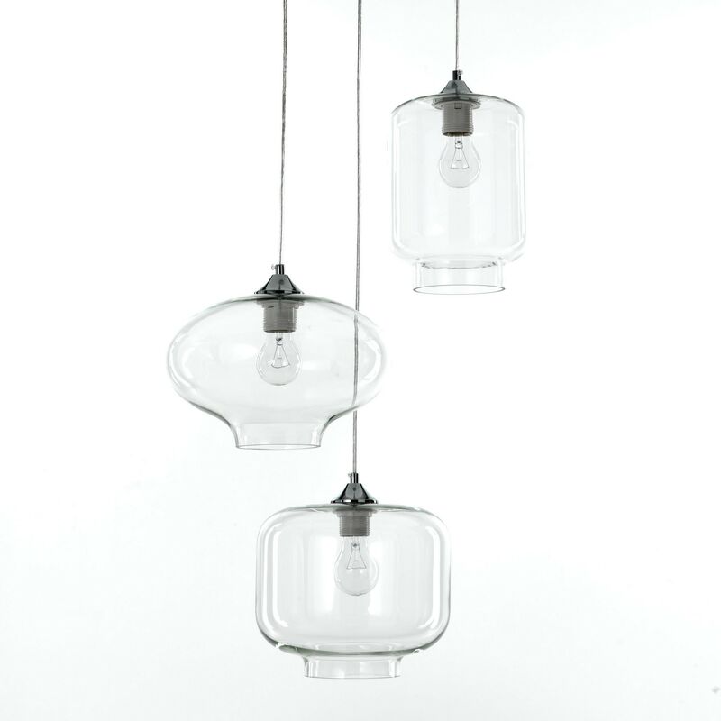 foto del prodotto oresteluchetta lampadario in vetro trasparente cm. h126 47