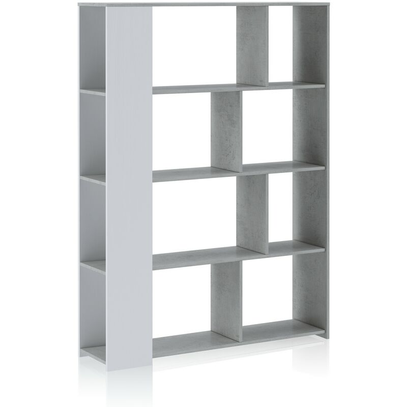 foto del prodotto oresteluchetta - libreria effetto legno finitura larice bianco cm. h.174 x l.129 x p.33