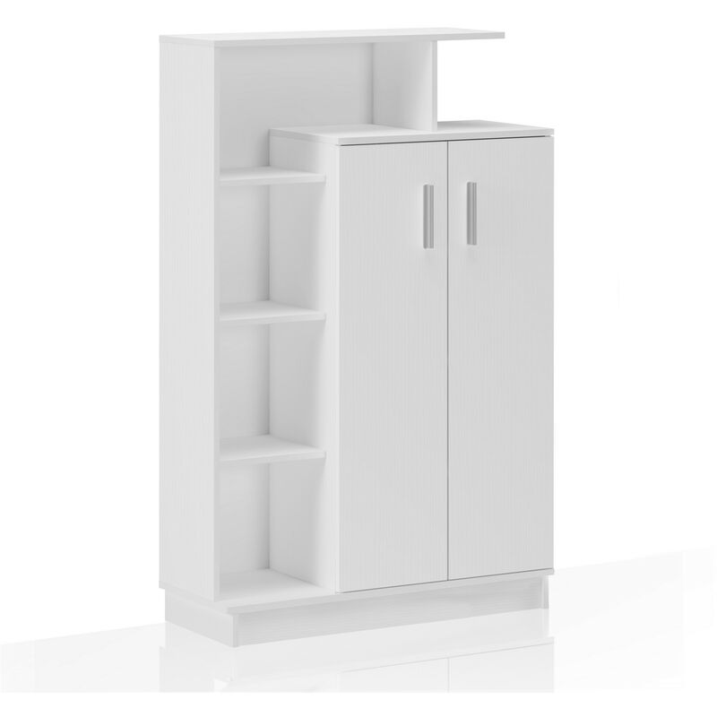 foto del prodotto oresteluchetta scarpiera effetto legno finitura larice bianco cm. h.140xl.90xp.34,5